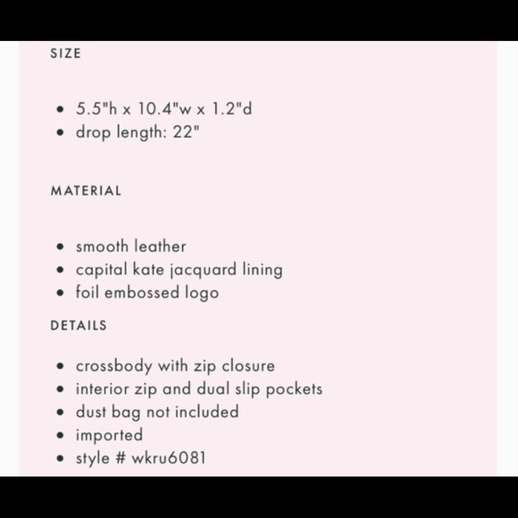 BNWT Kate Spade Sawyer Street Declan - Picture 7 of 7